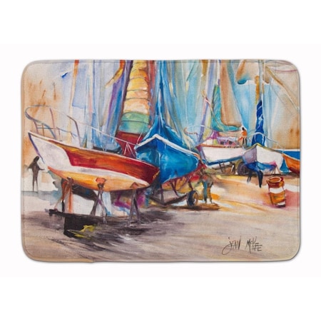 Carolines Treasures On the Hill Sailboats Machine Washable Memory Foam Mat JMK1066RUG